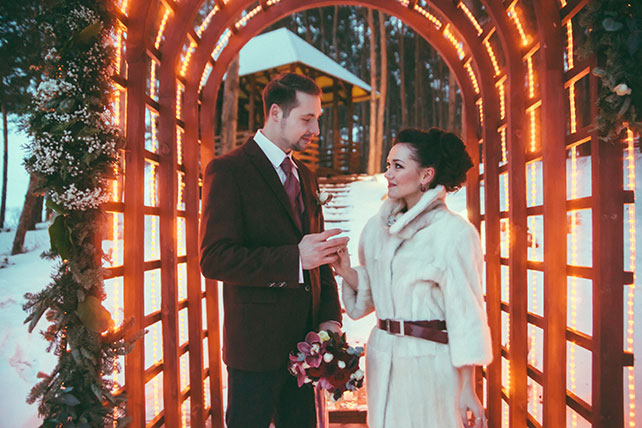 зима, церемония бракосочетания
