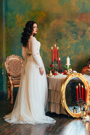 Свадебная фотосессия в дворцовом стиле, образ невесты