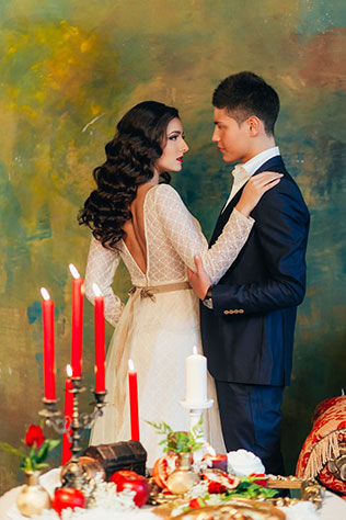 Свадебная фотосессия в дворцовом стиле, жених и невеста