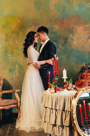 Свадебная фотосессия в дворцовом стиле, жених и невеста