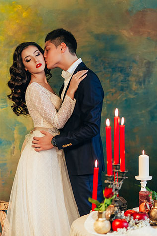 Свадебная фотосессия в дворцовом стиле, жених и невеста