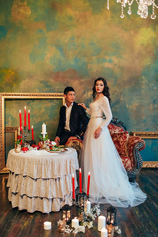 Свадебная фотосессия в дворцовом стиле, жених и невеста