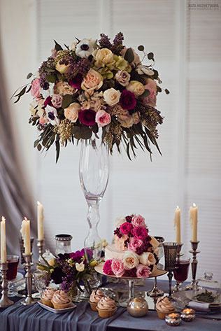 Свадебная фотосессия в гламурном стиле, флористика