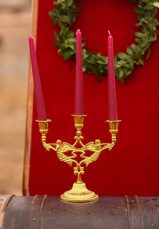 Свадебная фотосессия в сочных оттенках марсала, свечи