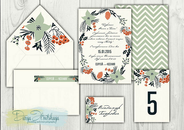 свадебная полиграфия, напечатанный номер стола