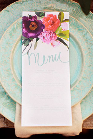 свадебная полиграфия, меню для гостей