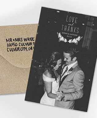 свадебная полиграфия, карточки спасибо