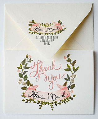 свадебная полиграфия, карточки спасибо