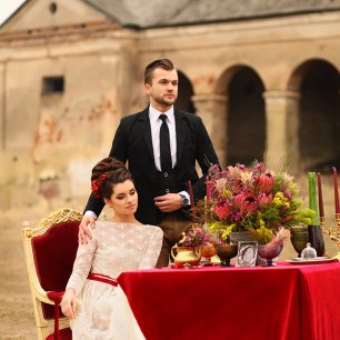 Свадебная фотосессия в сочных оттенках марсала