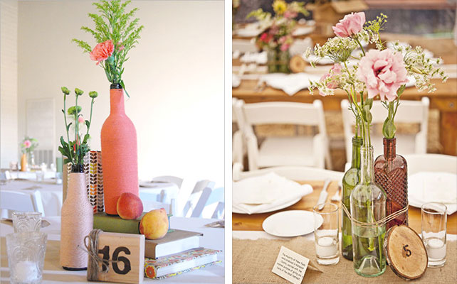 вазы из винных бутылок