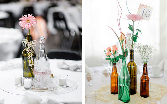 вазы из винных бутылок