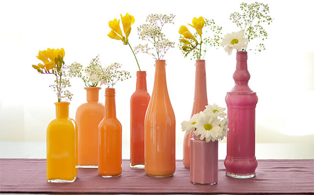 вазы из винных бутылок