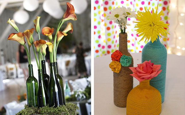 вазы из винных бутылок