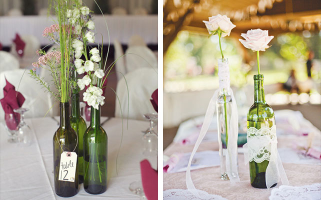 вазы из винных бутылок