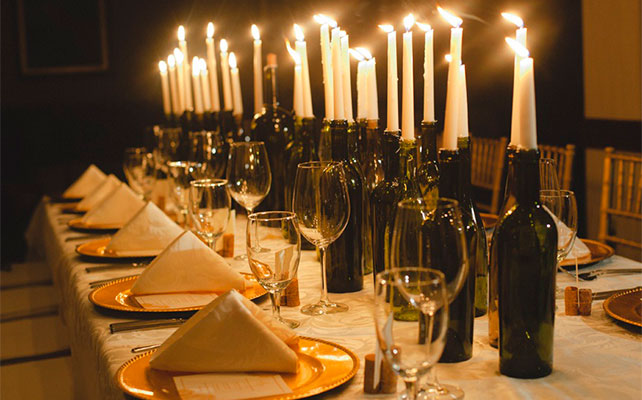 подсвечники из винных бутылок