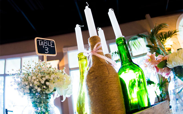 подсвечники из винных бутылок