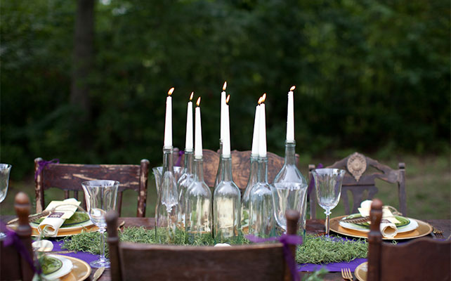 подсвечники из винных бутылок