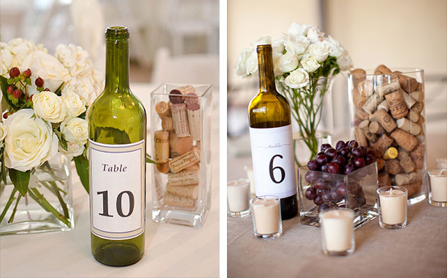 бутылка-номер стола