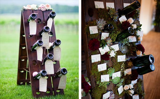 бутылка в оформлении плана рассадки