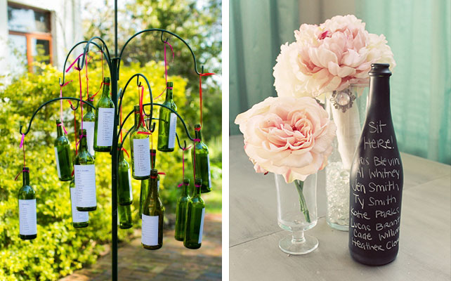 бутылка в оформлении плана рассадки