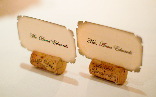 винные пробки в декоре свадьбы