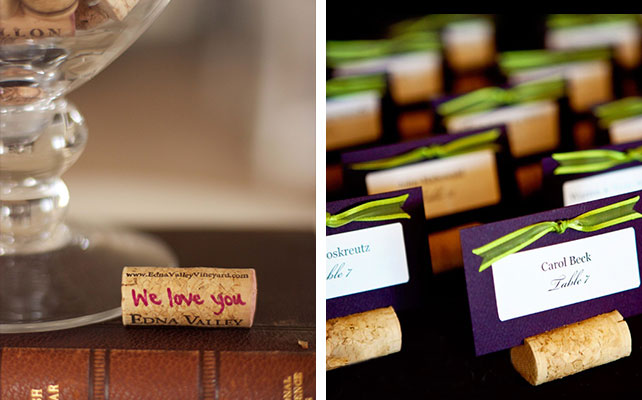 винные пробки в декоре свадьбы