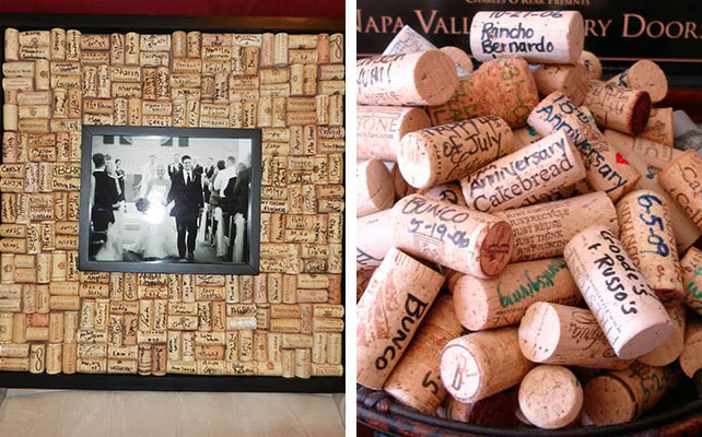 винные пробки для записи свадебных пожеланий