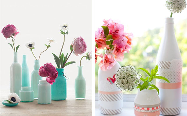 вазы из винных бутылок