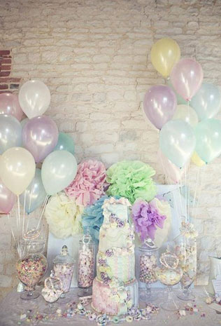 Свадебные тренды 2015 - пастельные цвета, сладкий стол, шары