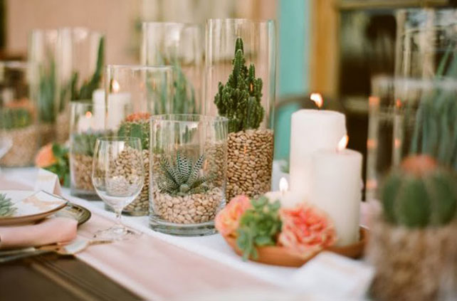 Свадебные тренды 2015 - эко-стиль, вазы с крупами и цветами