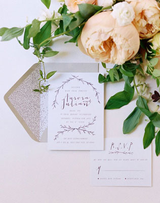 Свадебные тренды 2015 - каллиграфия, приглашение