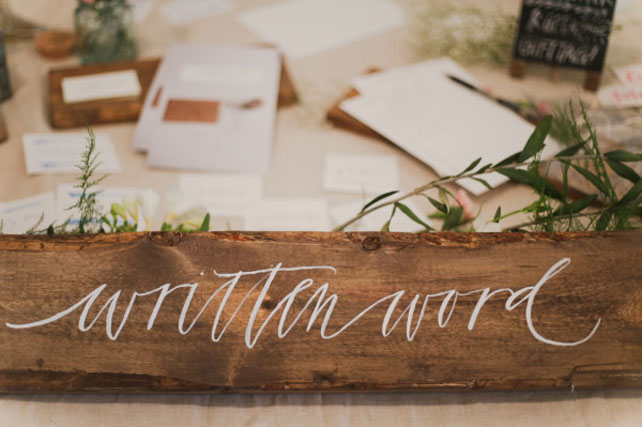 Свадебные тренды 2015 - каллиграфия, пожелания молодым