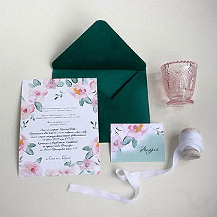 Свадебные тренды 2015 - акварельные приглашения