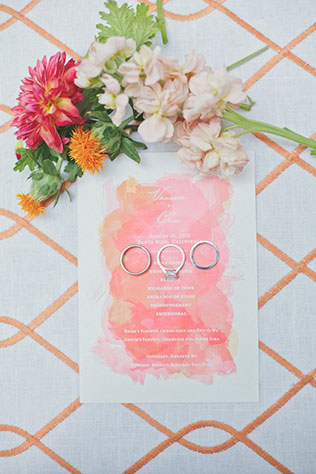 Свадебные тренды 2015 - акварельные приглашения, кольца