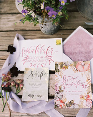 Свадебные тренды 2015 - акварельные приглашения