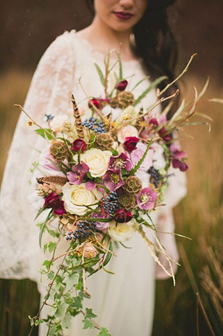 Свадебные тренды 2015 - растрёпанный букет невесты