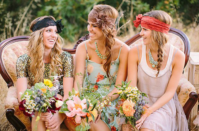 Свадебные тренды 2015 - стиль бохо, подружки невесты