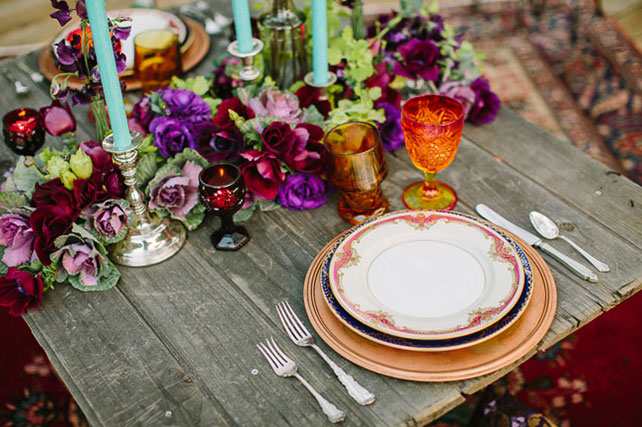Свадебные тренды 2015 - стиль бохо, сервировка стола