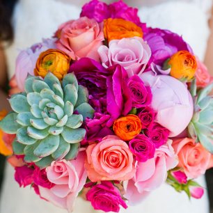 Вдохновение: свадебные букеты с использованием суккулентов