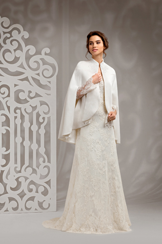 зимний образ невесты, невеста в кейпе 