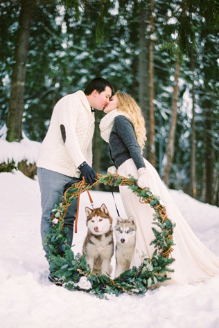 зимний образ невесты, невеста в кардигане 