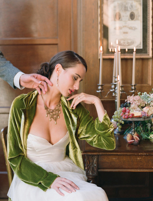 зимний образ невесты, невеста в пиджаке 