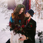 Яркая зимняя фотосессия в стиле бохо: Олег и Полина