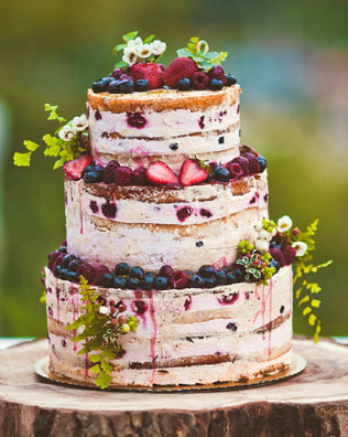 свадебные торты с открытыми коржами