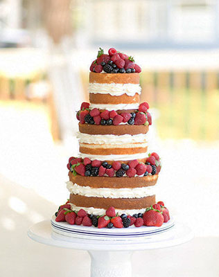 свадебные торты с открытыми коржами