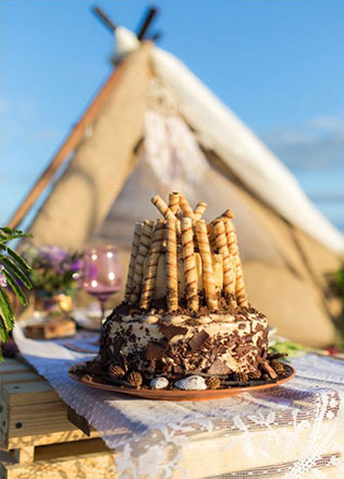 торт в стиле бохо