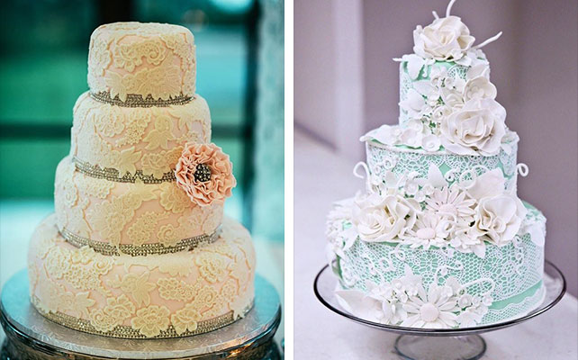 свадебный торт, расписанный вручную