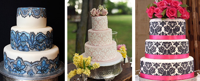 свадебный торт, расписанный вручную