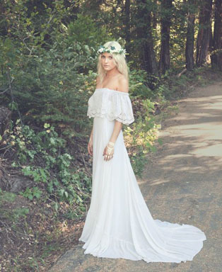 Тренд лета: свадебные платья с обнаженными плечами, образ рустик невесты