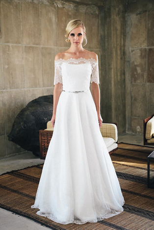 Тренд лета: свадебные платья с обнаженными плечами, образ невесты